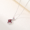LCB7003银镀18K白金蛋形培育红宝宫廷风莫桑钻项链主石8*6mm/1.5ct 5